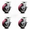 Service Caster 5 Inch Poly on Aluminum Swivel Caster Set with Roller Bearings and Brakes SCC SCC-20S520-PAR-TLB-4 - alternate 1